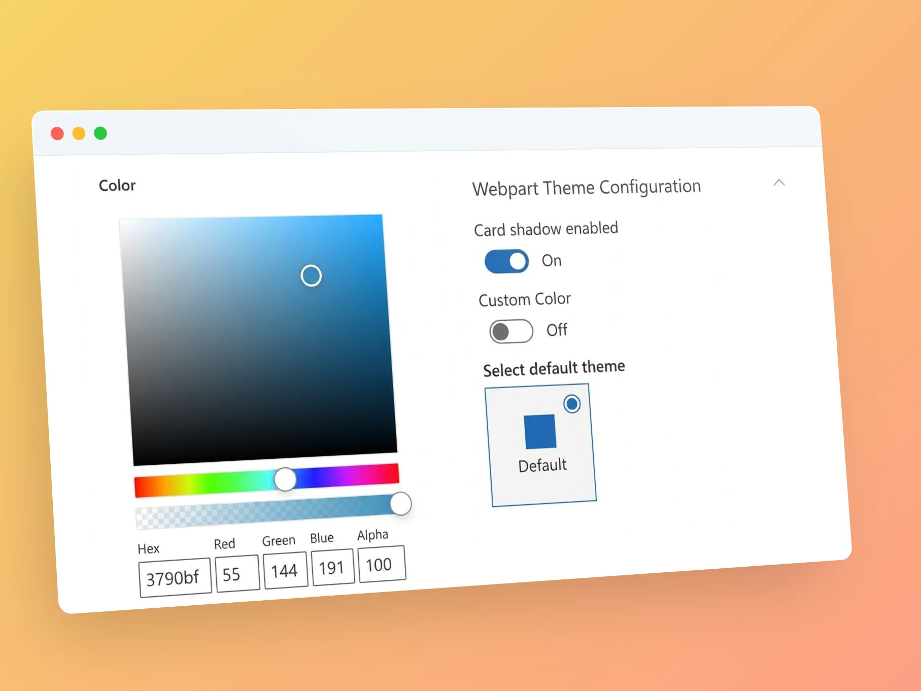 My Sites – Theme Configuration